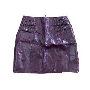 Nasty Gal Faux Leather Burgundy Patent Faux Leather Skirt
With buckles